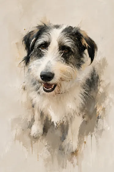 A portrait in the Modern Fine Art style: Realistic faces loosening into expressive brushwork toward the body
